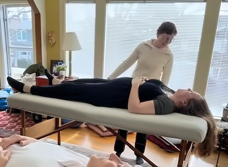 Trager® Approach bodywork with Linda Eisenman at the table